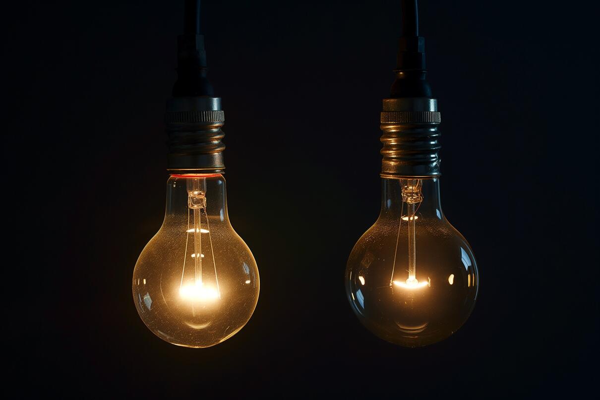 Lampen knipperen op donkere achtergrond