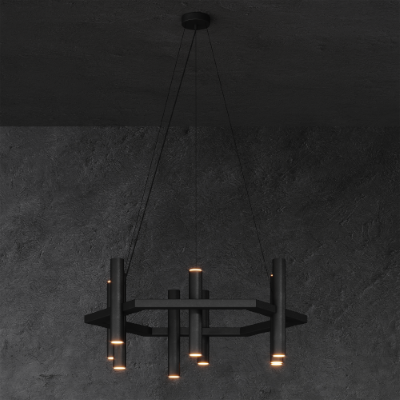 1304 - Stelvio Hanglamp 6-hoekig - 9 buizen - 12 lichts 