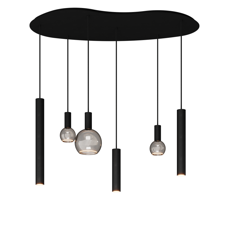 4318 - Riva hanglamp organisch  - 6 lichts 