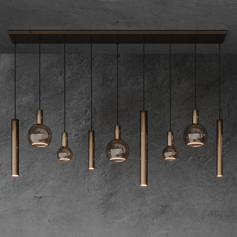 4320 - Riva hanglamp recht 170cm - 9 lichts 
