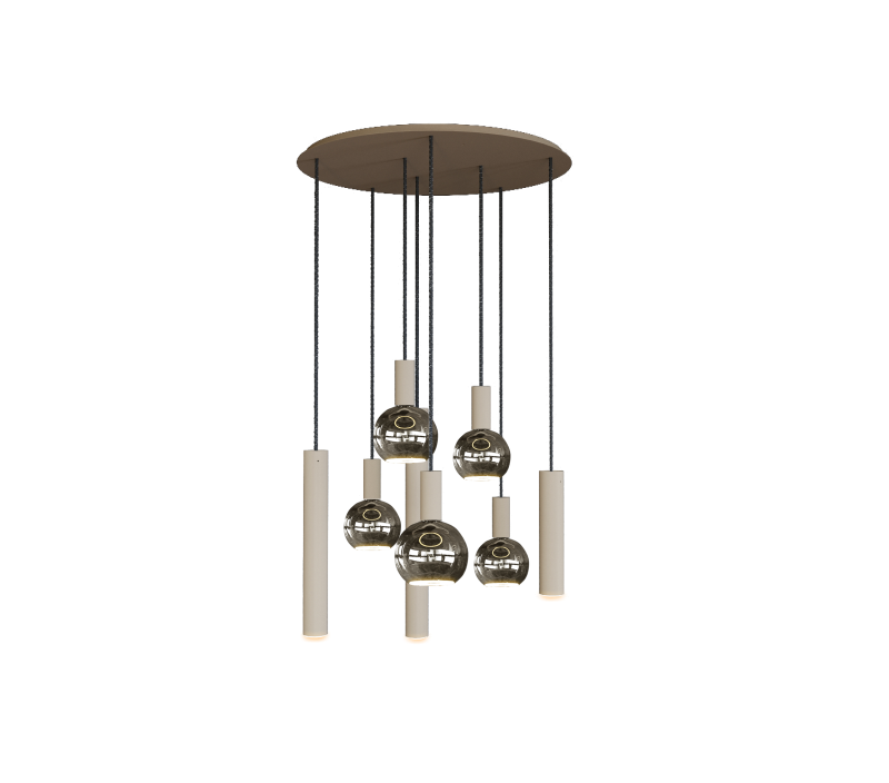 4335 - Riva hanglamp rond Ø70 cm - 8 lichts  