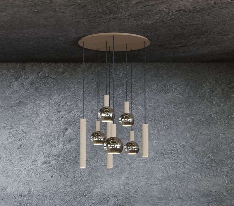 4335 - Riva hanglamp rond Ø70 cm - 8 lichts  