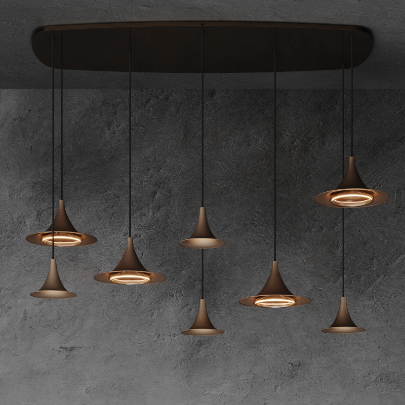 6700 - Arezzo hanglamp Deens ovaal - 8 lichts 