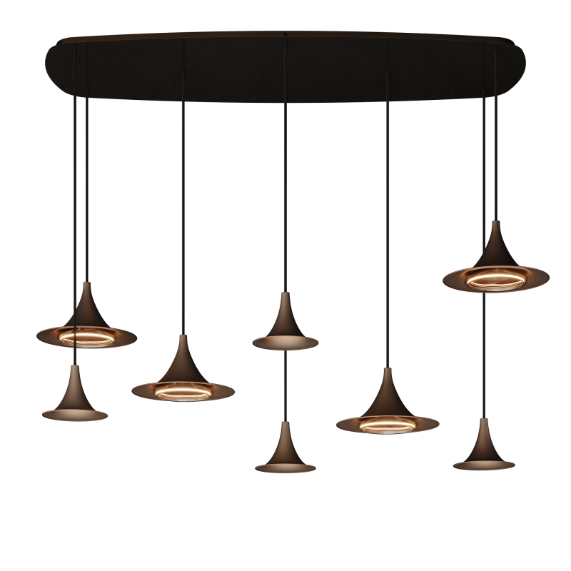 6700 - Arezzo hanglamp Deens ovaal - 8 lichts 