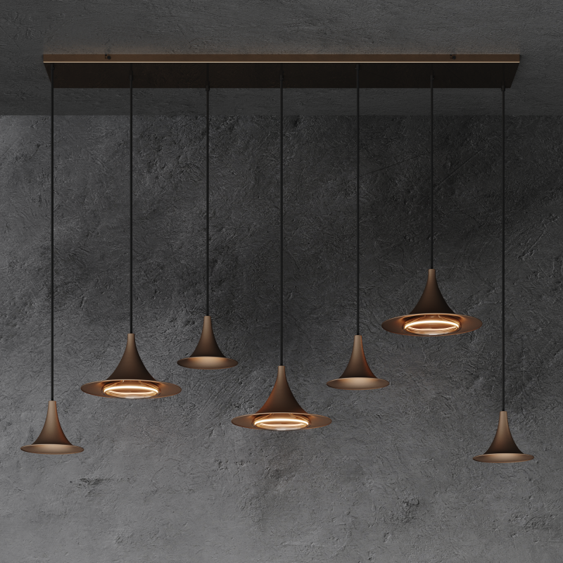 6730 - Arezzo hanglamp recht 145cm - 7 lichts  