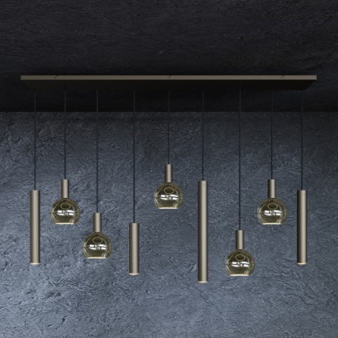 4325 - Riva hanglamp recht 170cm - 9 lichts 