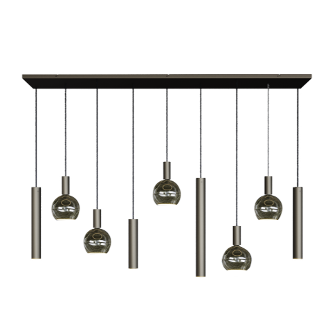 4325 - Riva hanglamp recht 170cm - 9 lichts 