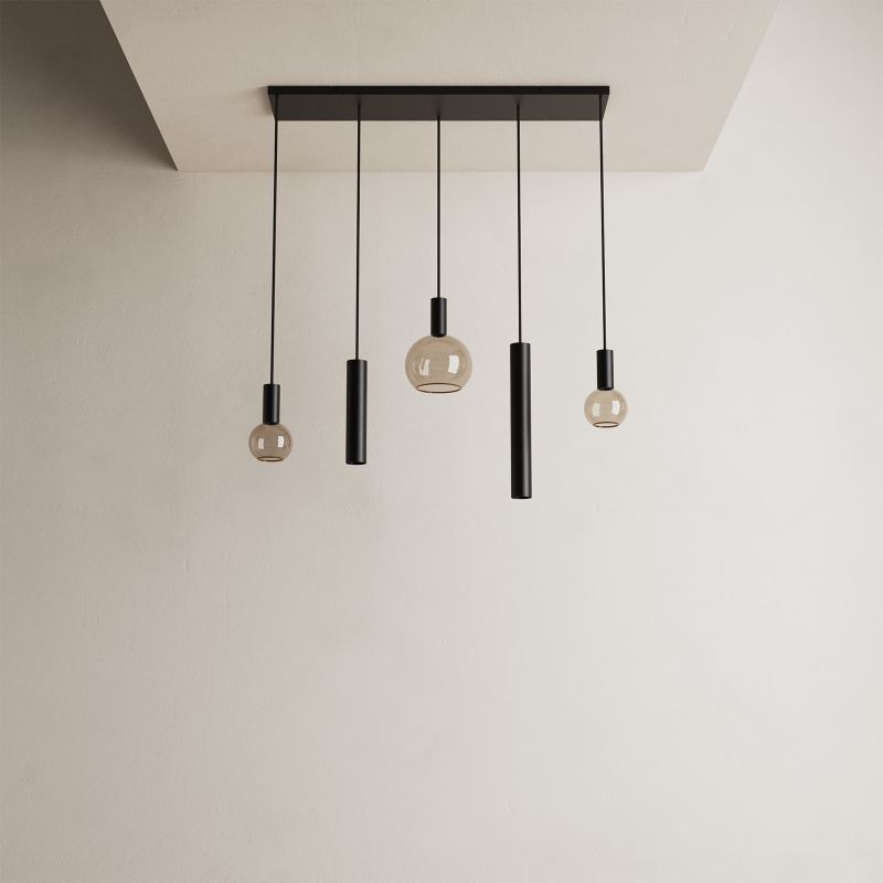 4302 - Riva hanglamp recht 100cm - 5 lichts 