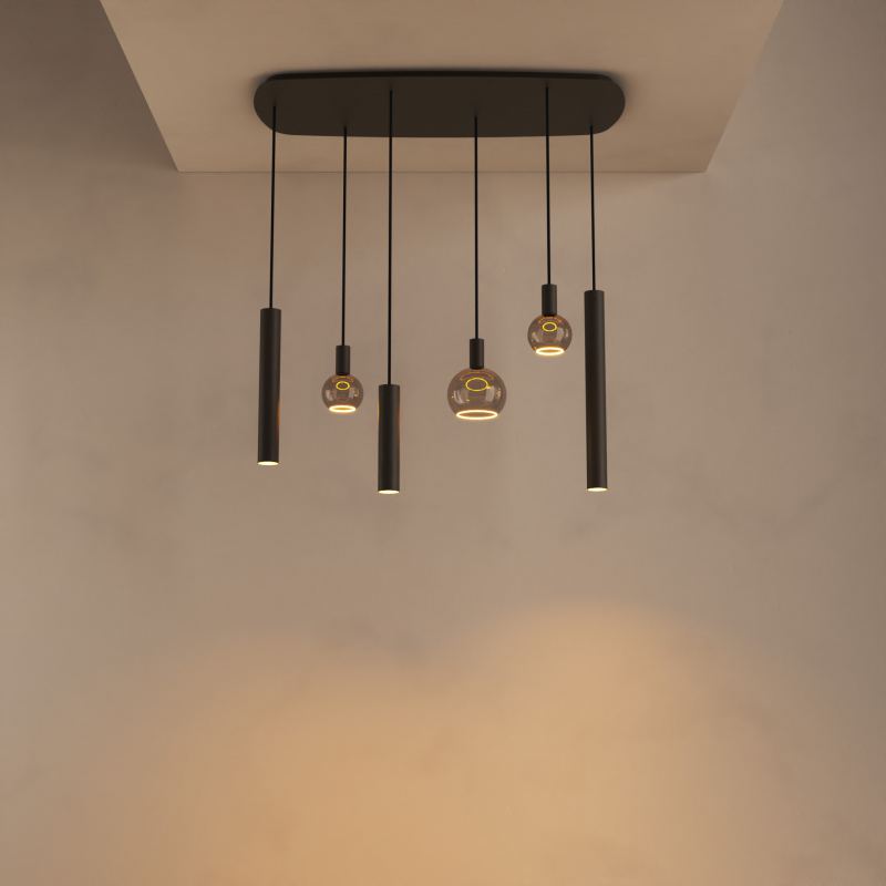 4316 - Riva hanglamp deens ovaal 110cm - 6 lichts 