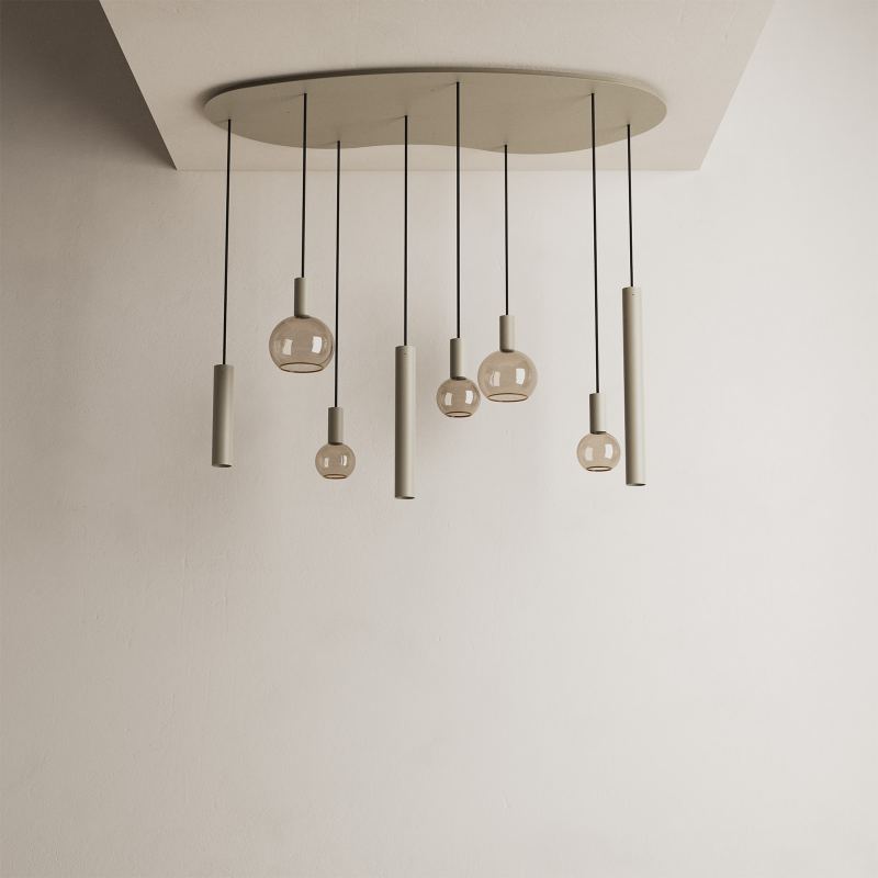 4317 - Riva hanglamp organisch  - 8 lichts 