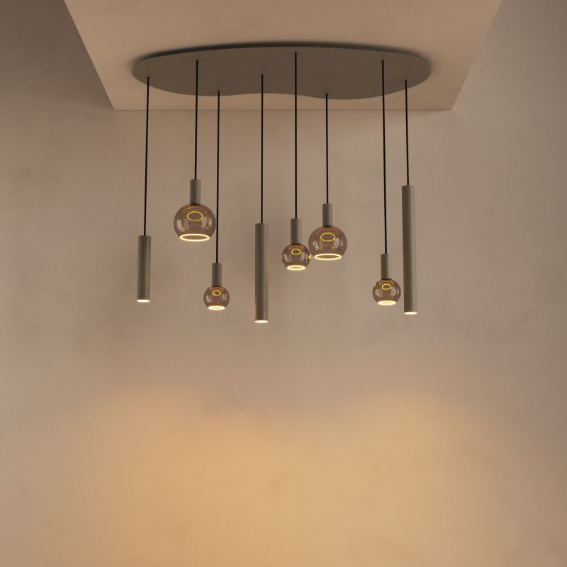 4317 - Riva hanglamp organisch  - 8 lichts 
