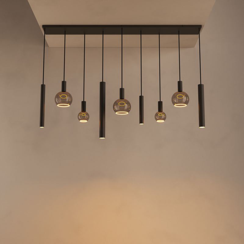 4320 - Riva hanglamp recht 170cm - 9 lichts 