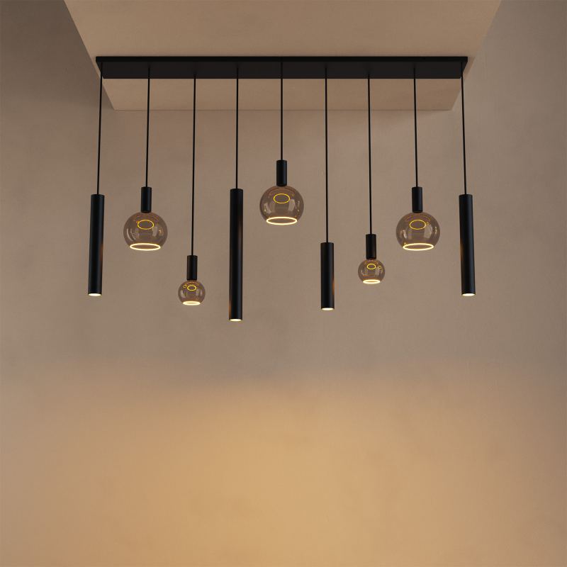 4325 - Riva hanglamp recht 170cm - 9 lichts 