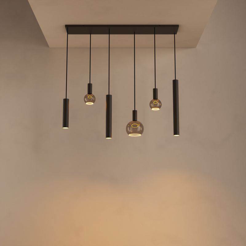 4370 - Riva hanglamp recht 120cm - 6 lichts 