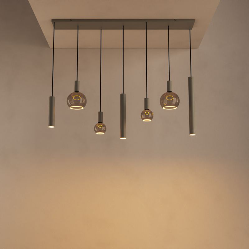 4380 - Riva hanglamp recht 145cm - 7 Lichts  