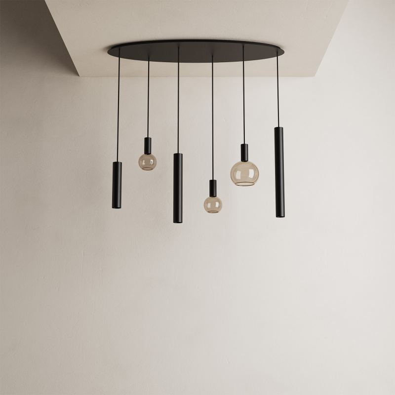 4395 - Riva hanglamp ovaal 120cm - 6 lichts 