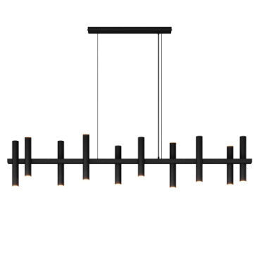 1302 - Stelvio hanglamp 190cm - 10 buizen - 14 lichts