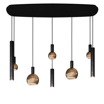 4311 - Riva hanglamp deens ovaal 145cm - 8 lichts 