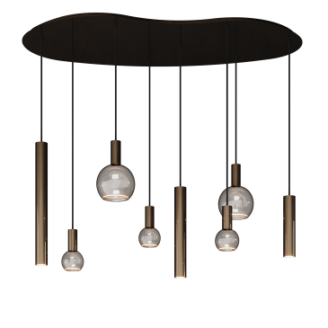 4317 - Riva hanglamp organisch  - 8 lichts 