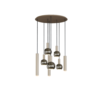 4335 - Riva hanglamp rond Ø70 cm - 8 lichts  
