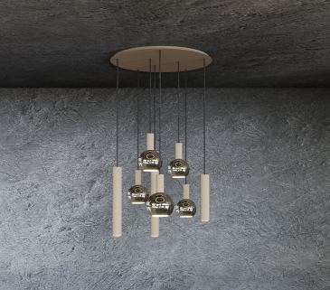 4335 - Riva hanglamp rond Ø70 cm - 8 lichts  