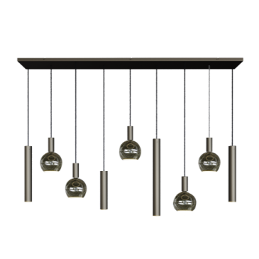 4325 - Riva hanglamp recht 170cm - 9 lichts