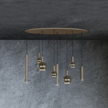 4390 - Riva hanglamp ovaal 140cm - 8 lichts