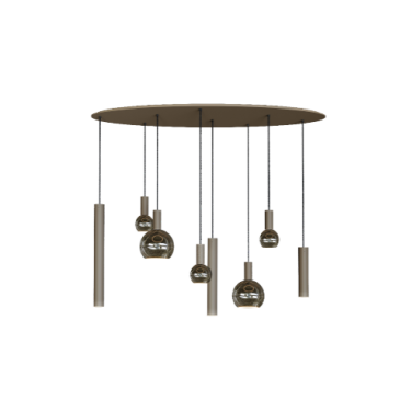 4390 - Riva hanglamp ovaal 140cm - 8 lichts