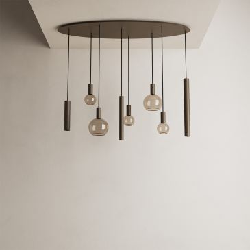 4310 - Riva hanglamp ovaal 140cm - 8 lichts