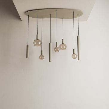 4317 - Riva hanglamp organisch  - 8 lichts 