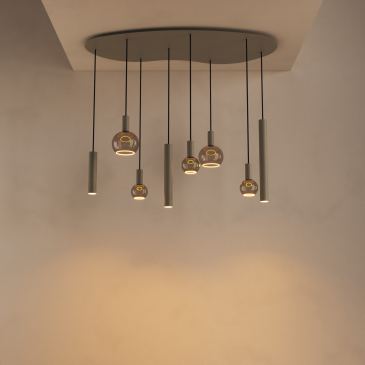 4317 - Riva hanglamp organisch  - 8 lichts 