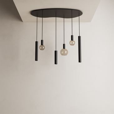 4318 - Riva hanglamp organisch - 6 lichts