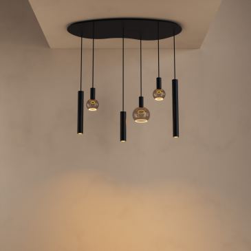 4318 - Riva hanglamp organisch - 6 lichts