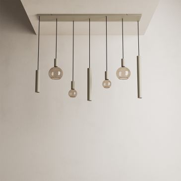 4380 - Riva hanglamp recht 145cm - 7 Lichts