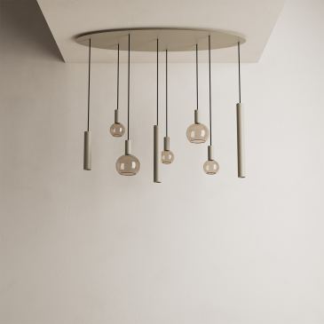 4390 - Riva hanglamp ovaal 140cm - 8 lichts