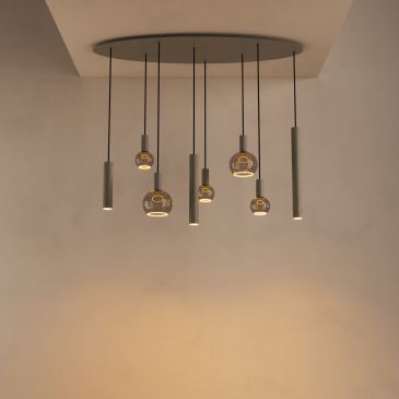 4390 - Riva hanglamp ovaal 140cm - 8 lichts